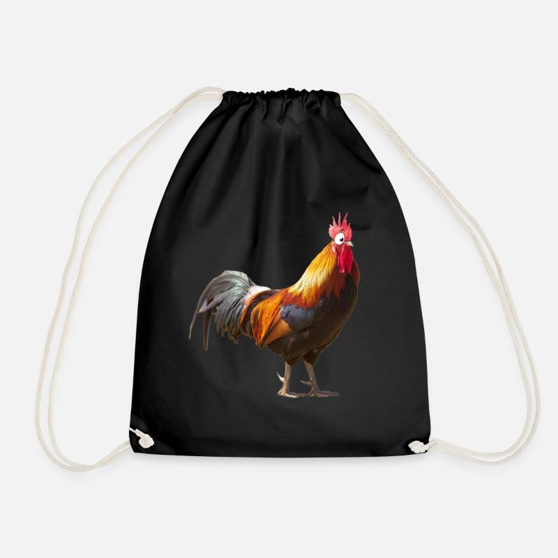 Comic Chicken- Comic Hahn - Turnbeutel - Schwarz
