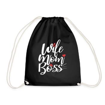 Épouse maman patron - Sac de sport léger - noir - Devant