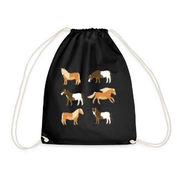 Shetland Pony Selection - Drawstring Bag - black - Front