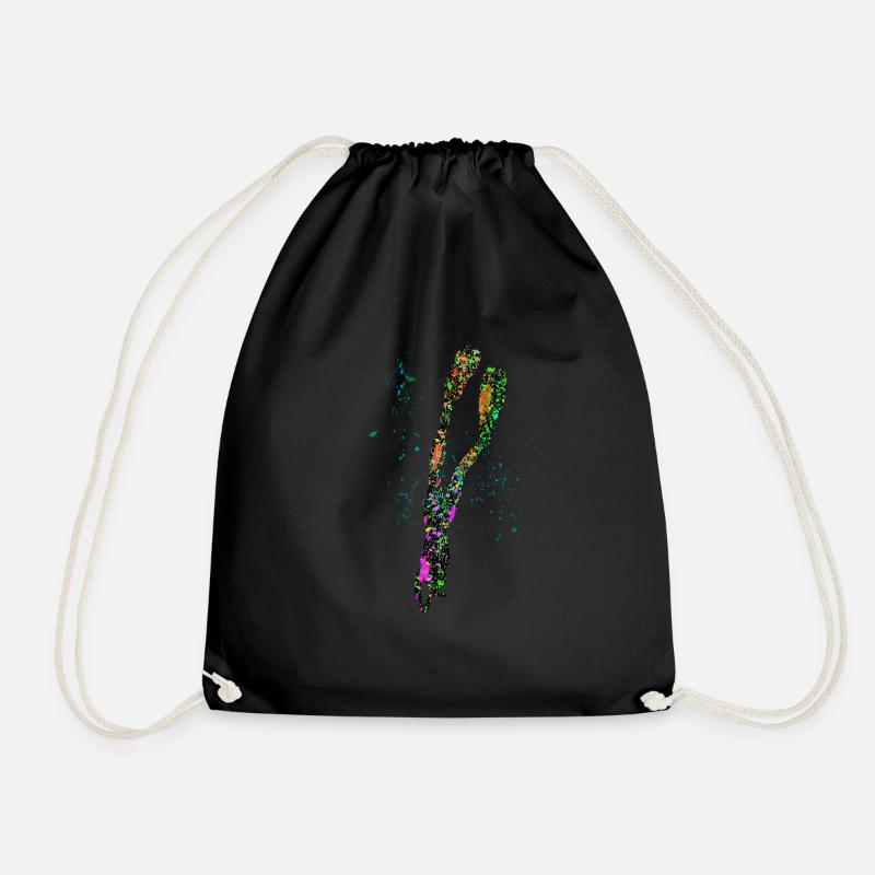 Apnea divers in colorful - Drawstring Bag - black