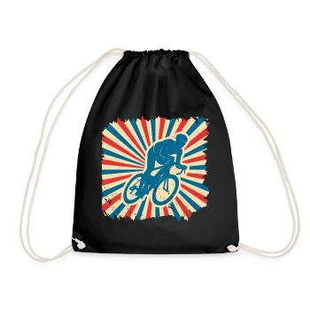 Fahrrad fahren retro Geschenk vintage Radsport Rad - Turnbeutel - Schwarz - Vorne