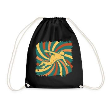 Speed skating retro - Drawstring Bag - black - Front