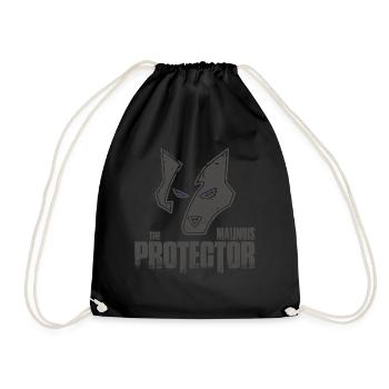 The Protector Malinois Dog Dog Gift - Drawstring Bag - black - Front