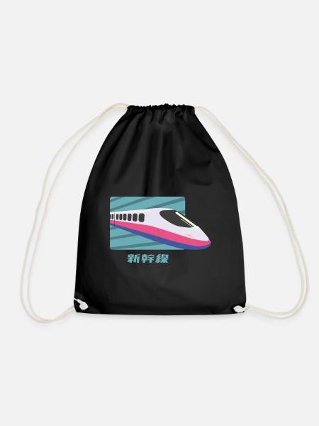 Shinkansen - Drawstring Bag - black