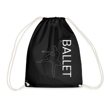 Ballet Dancer Ballerina Gift Theater Dance - Drawstring Bag - black - Front