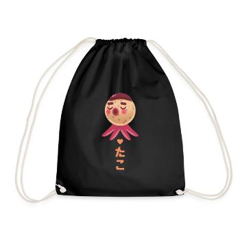 Takoyaki - Japanese squid ball - Drawstring Bag - black - Front