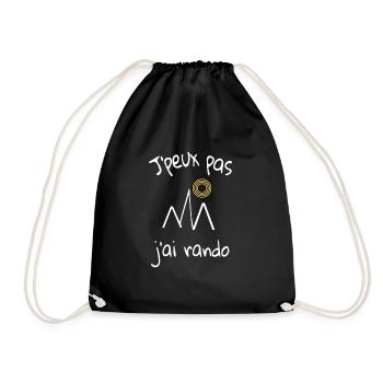 I can not go hiking - Drawstring Bag - black - Front