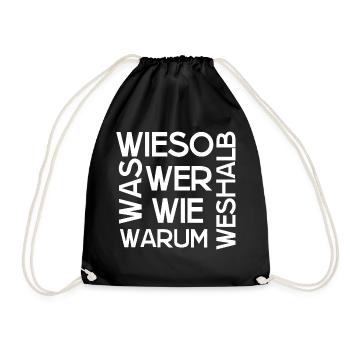 wer wie was - Turnbeutel - Schwarz - Vorne