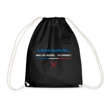 Les croisés, tu connais ! - Sac de sport léger - noir - Devant