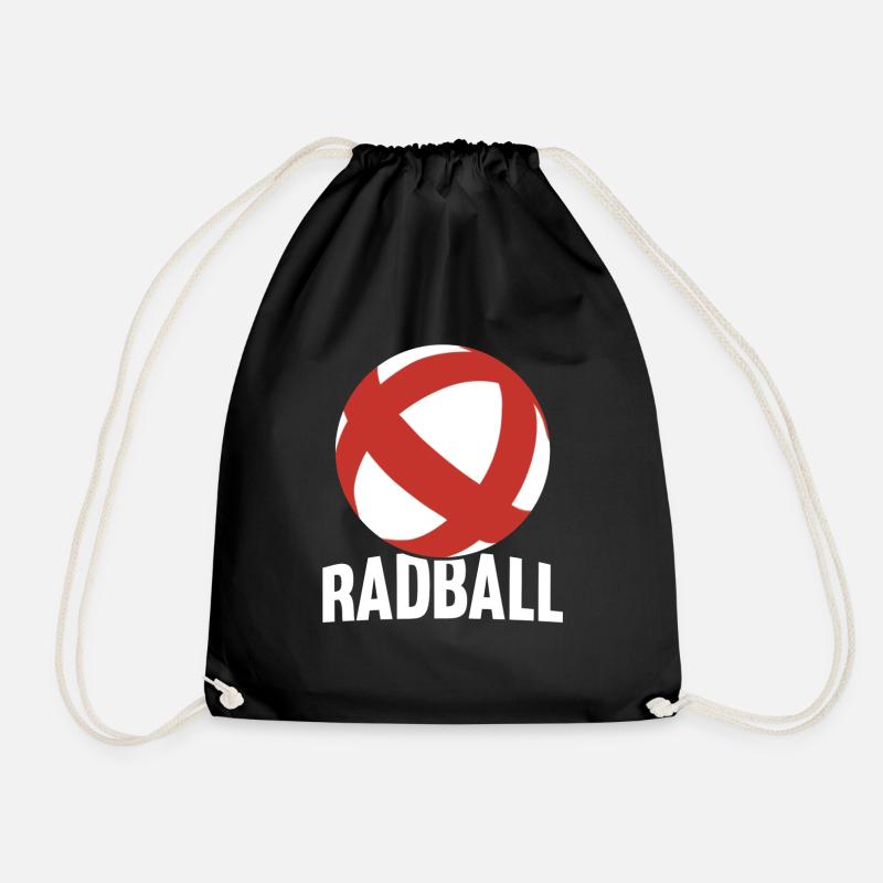Radball shirt white ball indoor cycling - Drawstring Bag - black