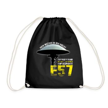 Fire Brigade Alarm I Siren E57 I My Alarm Clock at Night - Drawstring Bag - black - Front