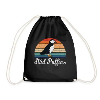 Be Cock Of The Walk With This Stylish Retro "Stud - Drawstring Bag - black - Front
