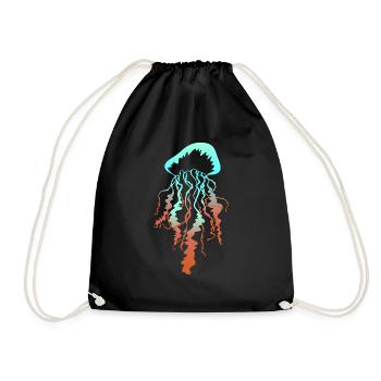 Méduse mer vie marine cadeau animal sous l'eau - Sac de sport léger - noir - Devant