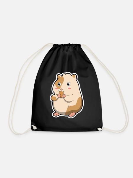 Hamster Nagetier Haustier Geschenk niedlich Tier - Turnbeutel - Schwarz