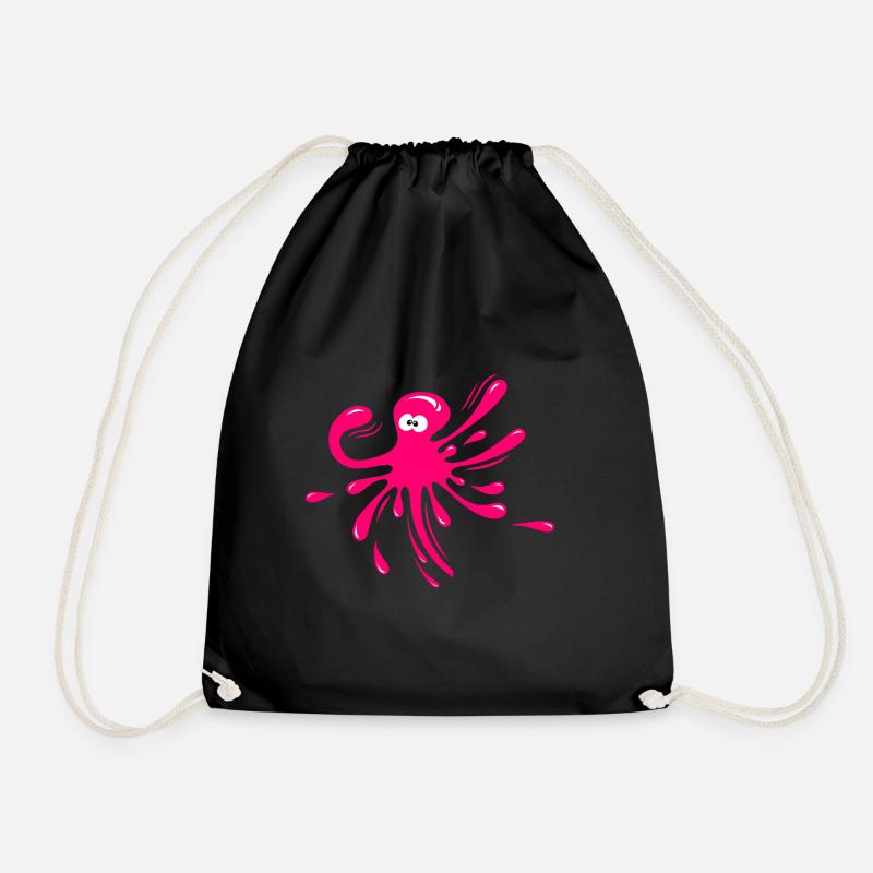 Oktopus - Turnbeutel - Schwarz