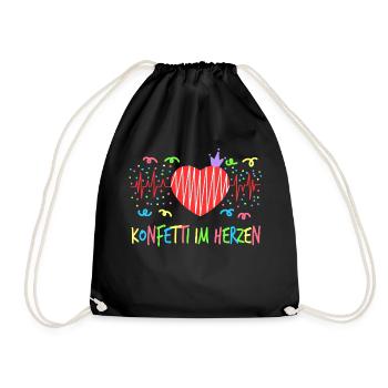 Teeshirt coloré "Konfetti Im Herzen" qui signifie - Sac de sport léger - noir - Devant