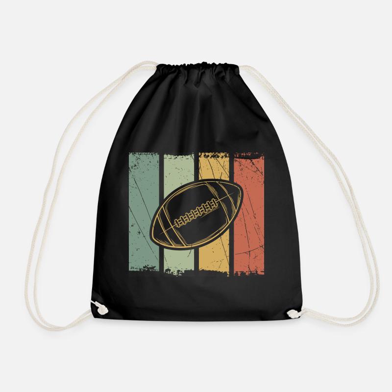 American football - Drawstring Bag - black