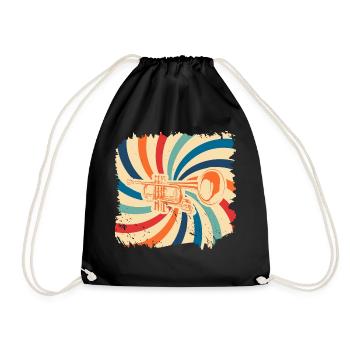 Trumpet Gift Orchestra Instrument Music Band - Drawstring Bag - black - Front