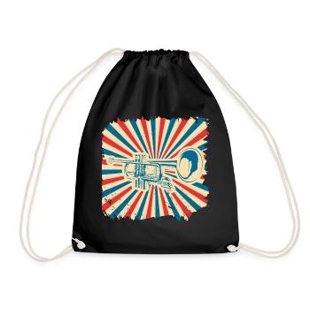 Trumpet Gift Orchestra Instrument Music Band - Drawstring Bag - black - Front