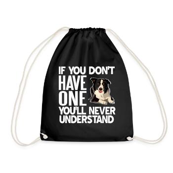 Border Collie - Sac de sport léger - noir - Devant