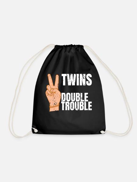 Twins - Drawstring Bag - black