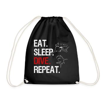 Eat Sleep Dive Repeat - Requin marteau - Sac de sport léger - noir - Devant