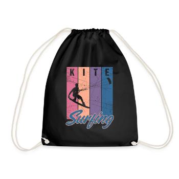 Kitesurfen Kitesurfer kiteboarding Geschenk surfen - Turnbeutel - Schwarz - Vorne