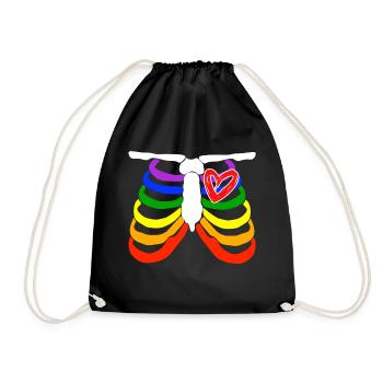 Colorful Rainbow Flag Gay Pride Tshirt Design " - Drawstring Bag - black - Front