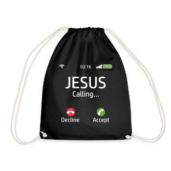 GlaubensHemd für zuverlässiges Sie "Jesus, der - Turnbeutel - Schwarz - Vorne