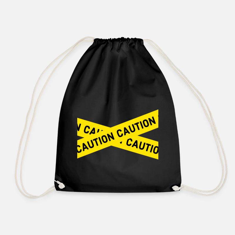 caution - Turnbeutel - Schwarz