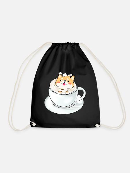 CappuccINU - Drawstring Bag - black