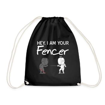fencing - Drawstring Bag - black - Front