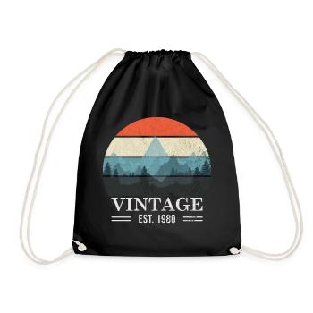 Vintage - Est. 1980 - Rétro - Sac de sport léger - noir - Devant