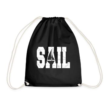 Sailboat - Drawstring Bag - black - Front
