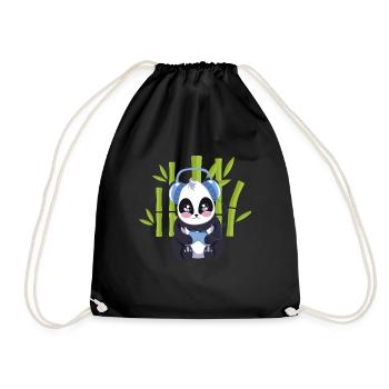 Gaming Panda Computer Console Video Game Gift - Drawstring Bag - black - Front