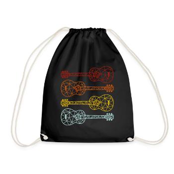 Guitar gift idea guitarist guitar player - Drawstring Bag - black - Front