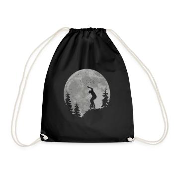 Monocycle cadeau lune monocycliste monocycle - Sac de sport léger - noir - Devant