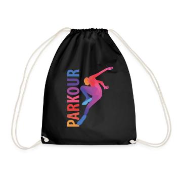 Parkour Geschenk - Turnbeutel - Schwarz - Vorne