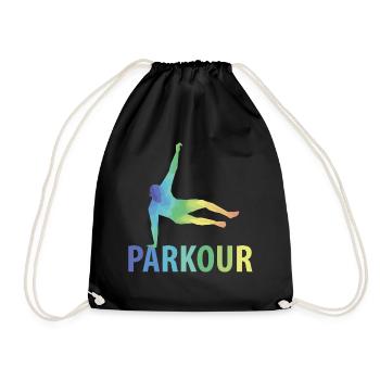 Parkour Geschenk - Turnbeutel - Schwarz - Vorne