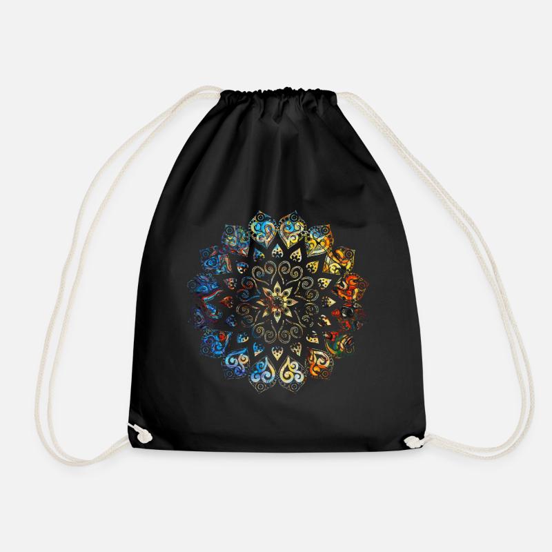 Mandala - Turnbeutel - Schwarz