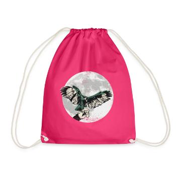 Falke Greifvogel Falkner Falknerei Beizjagd Mond - Turnbeutel - Fuchsia - Vorne