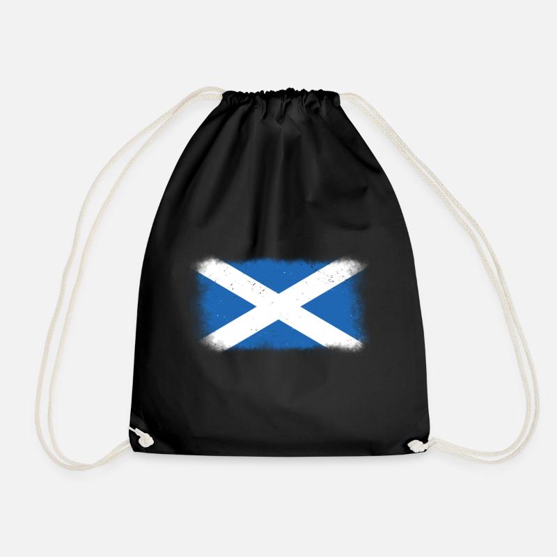 Scotland Scots Scottish flag Scottish - Drawstring Bag - black