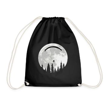 Parachute paraglider skydiver gift - Drawstring Bag - black - Front
