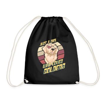 Fille qui aime les cadeaux pour chiens Golden Retrievers - Sac de sport léger - noir - Devant