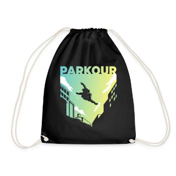 Parkour Freerunning Gift Idea Parkour Freerunn - Drawstring Bag - black - Front