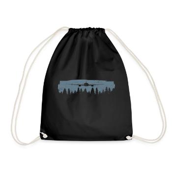 Airplane Pilots Fly Aviation Flight Aircraft - Drawstring Bag - black - Front