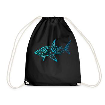 Hawaii Mano Tribal Shark Ocean Life Shark Geschenk - Turnbeutel - Schwarz - Vorne