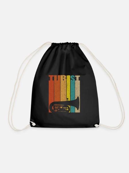 Tuba Tubist Tubaspieler Blechblasinstrument Musik - Turnbeutel - Schwarz