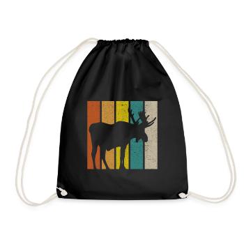 Moose Gift Moose Norway Sweden Nature - Drawstring Bag - black - Front