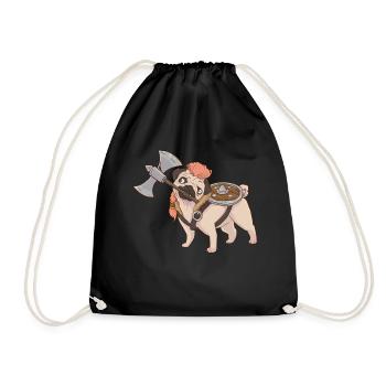 Netter Wikinger Mops Hundeliebhaber Wikinger - Turnbeutel - Schwarz - Vorne